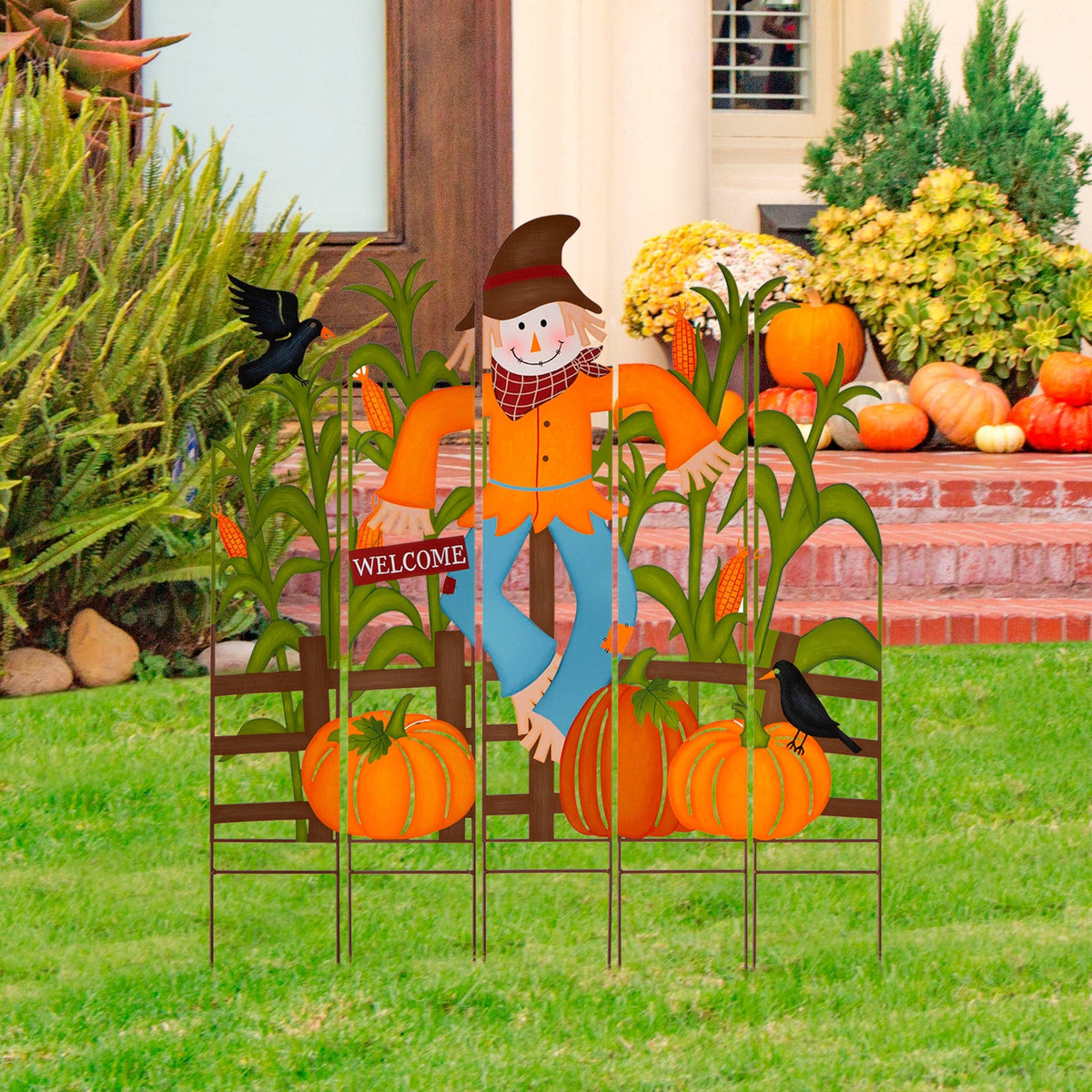 Metal Scarecrow & Corns Yard Stake C701
