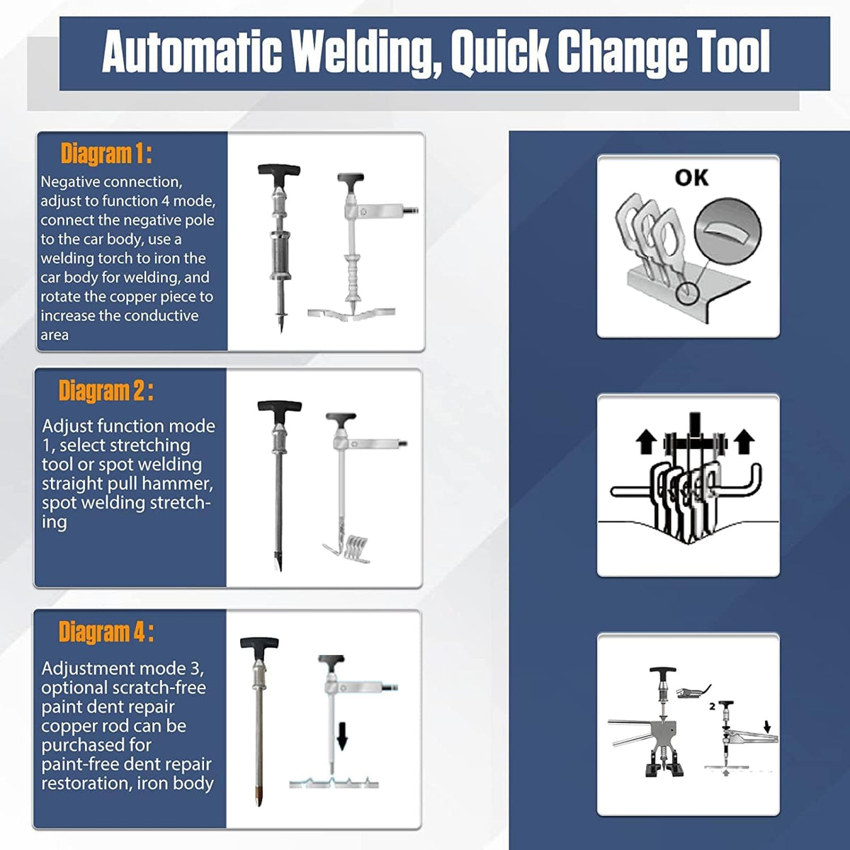 110V 1600W 7 Modes Stud Welder Dent Repair Kit G897