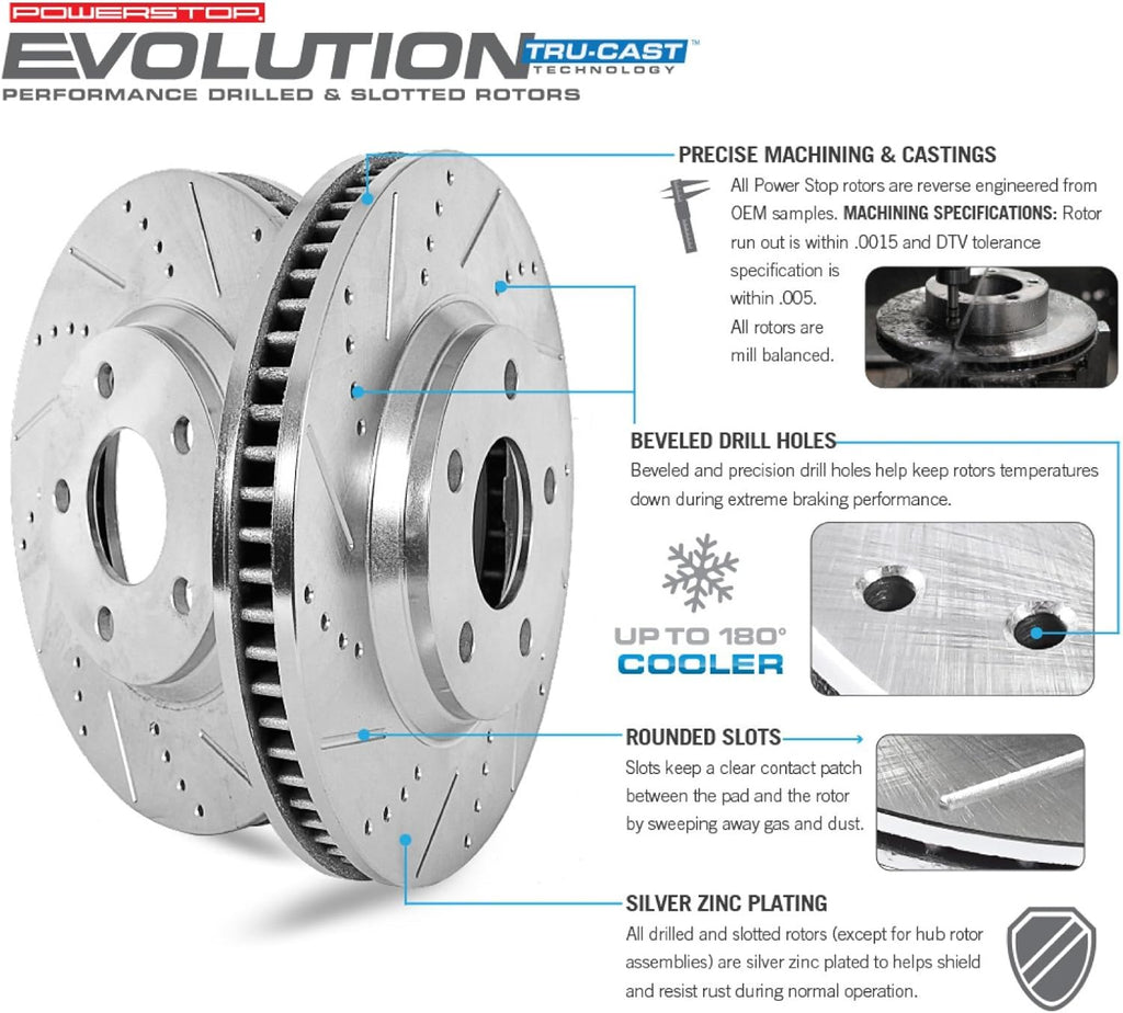 Rear Z23 Carbon Fiber Brake Pads with Drilled & Slotted Brake Rotors Kit K3763