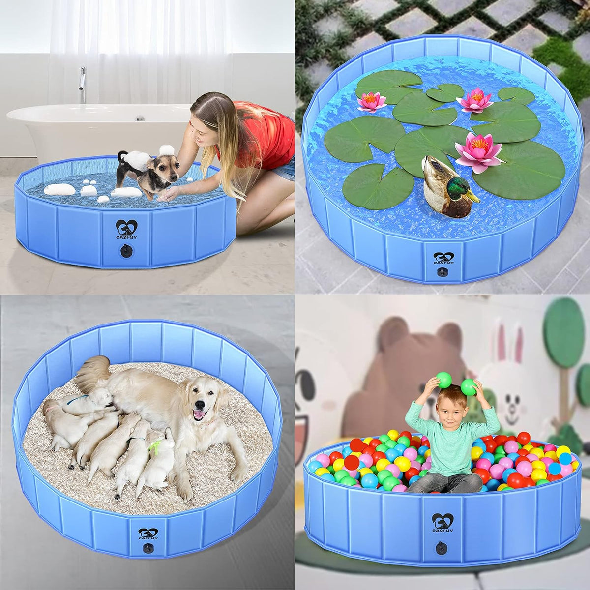 Foldable Dog Swimming Pool 48''x12'' Pack of 2 M613
