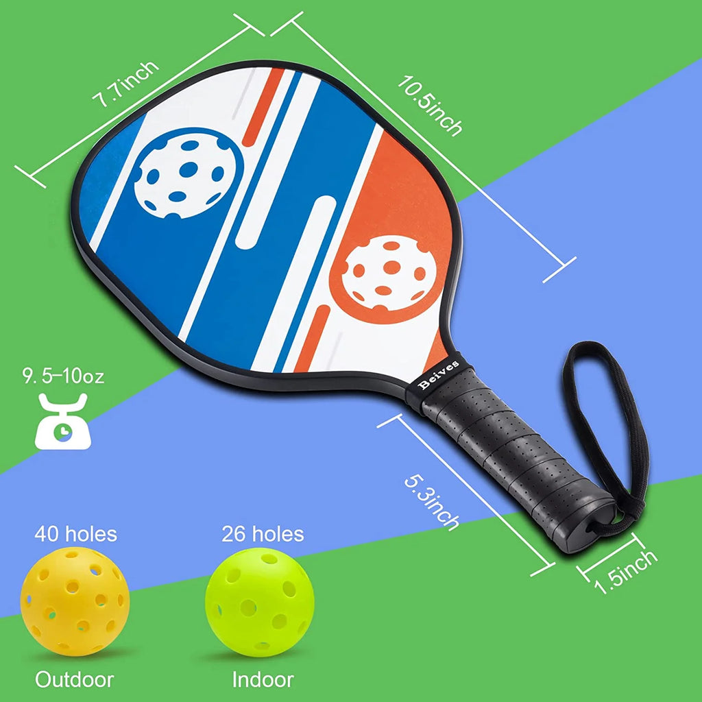 Multicolor Basswood Pickleball Paddles Set with Balls V753882