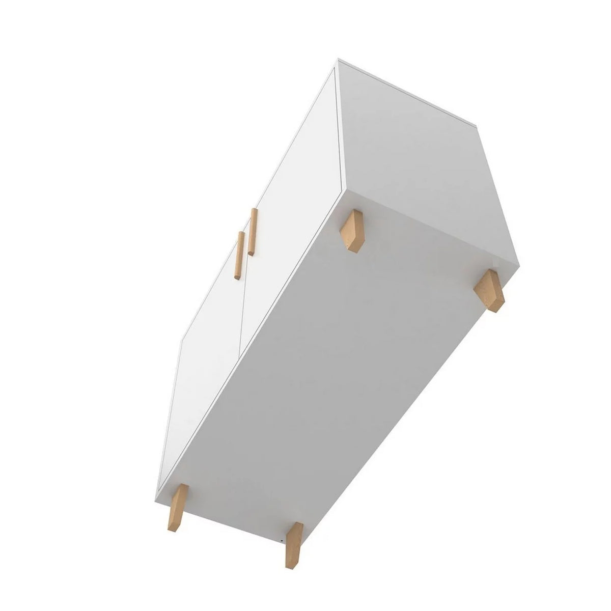 White Double Side Cabinet with 2 Shelves D845