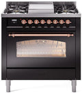 36 Dual Fuel Propane Gas Range Glossy Black Copper Trim Y229448