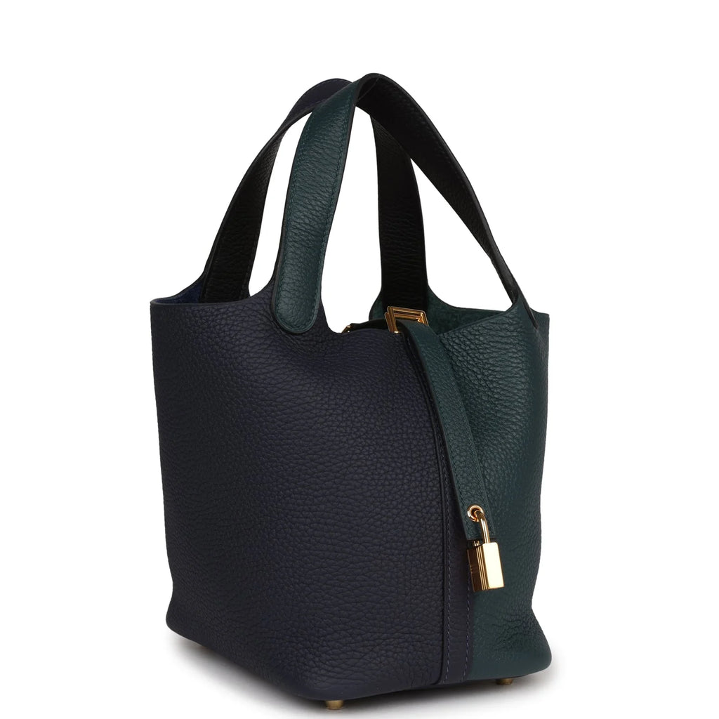 Bleu Nuit and Vert Cypress Clemence 18 Bag B883