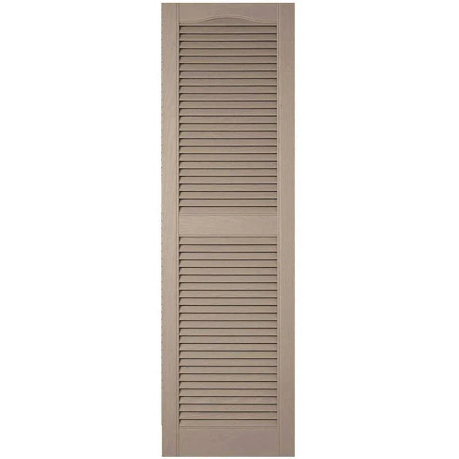 Custom Cathedral Top Center Mullion Open Louver Shutters with Shutter-Loks S901396