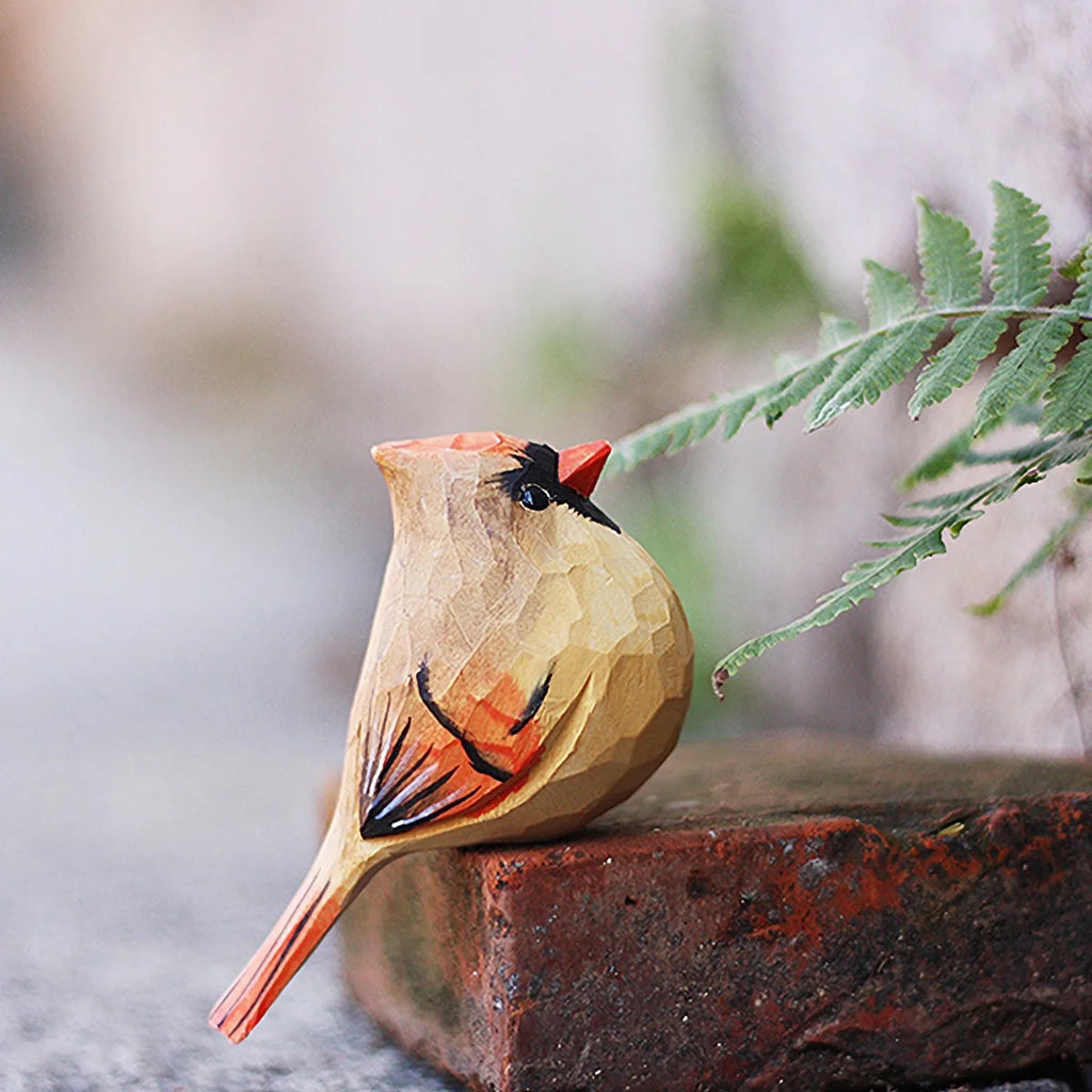 Red Wood Bird Figurine A71021