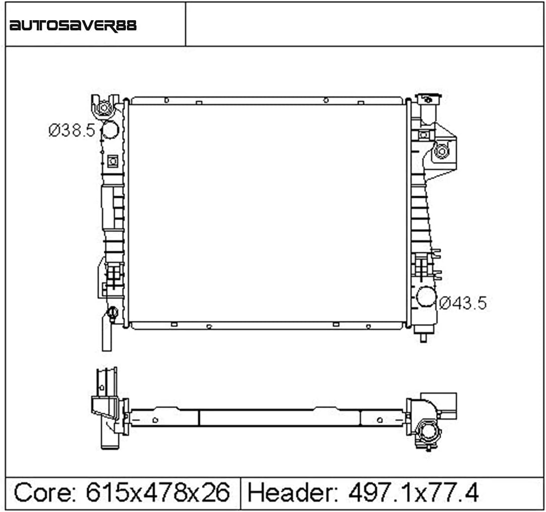 Radiator Compatible with 2004-2008 Dodge Ram 1500, 2004-2009 Dodge Ram 2500 3500 5.7L V8 K7367