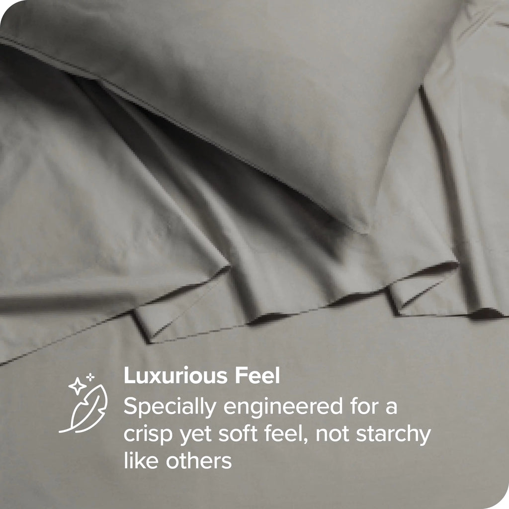 Organic Cotton Percale Sheet Set King Light Gray M844606