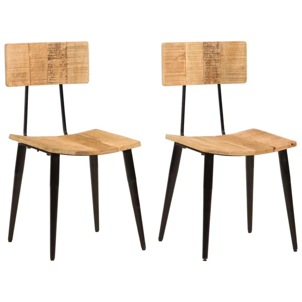 2 pcs Solid Wood Mango Dining Chairs B597095