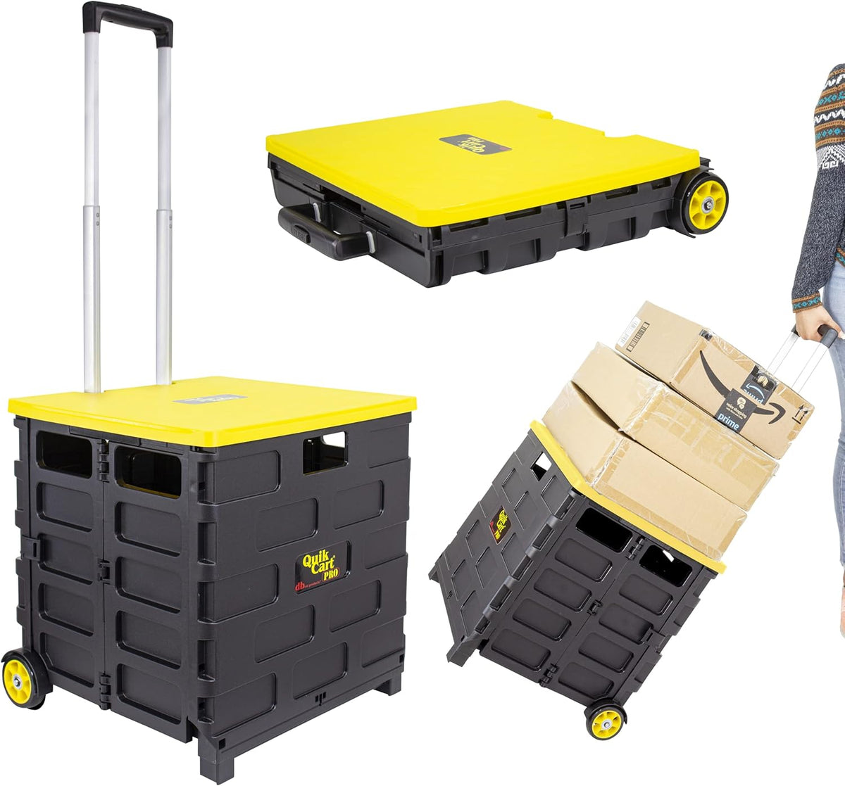 Black Heavy Duty Collapsible Utility Cart with Seat K85999