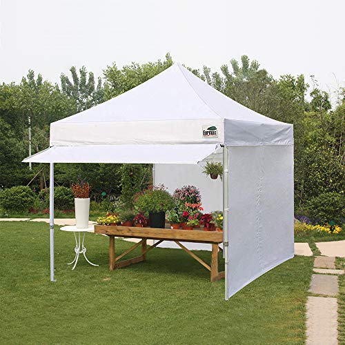 10 x 10 Pop up Canopy Tent with 4 Removable Sidewalls and Roller Bag White U934