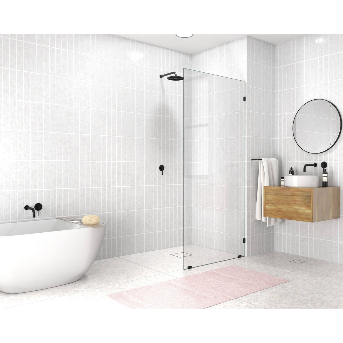 Frameless Shower Door, Brushed Nickel D9178