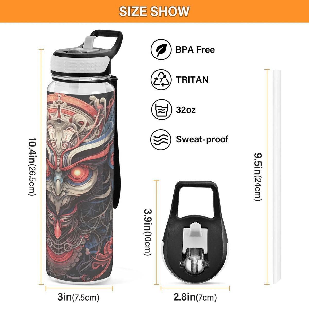 32oz Tritan Leakproof Water Bottle with Straw Q83801