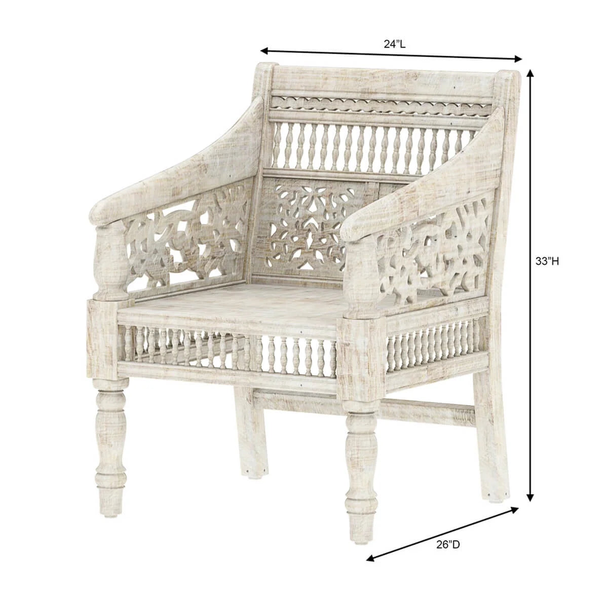 Solid Wood Hand Carved Single Sofa N486920