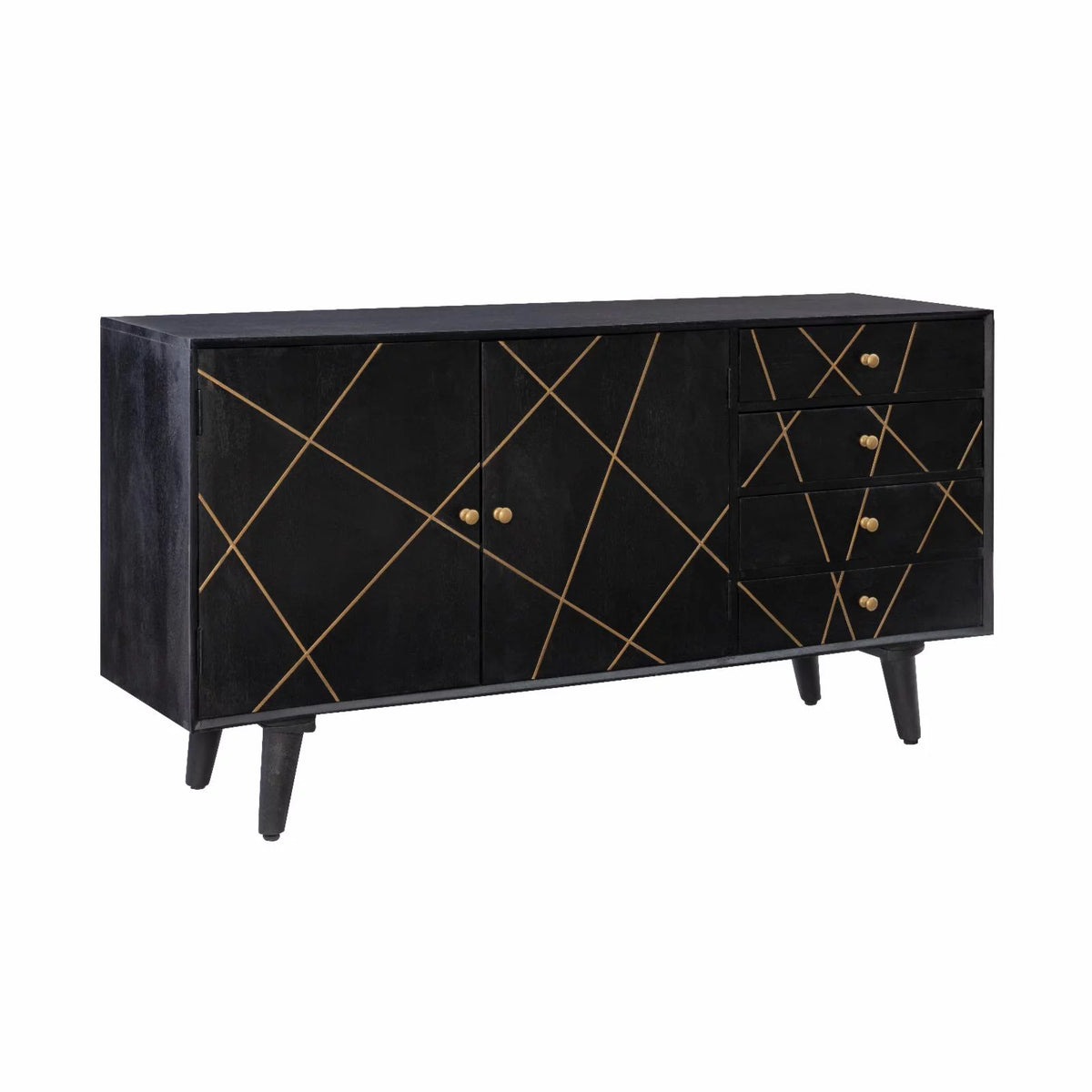 Mango Wood Console Table With Black Finish G949428