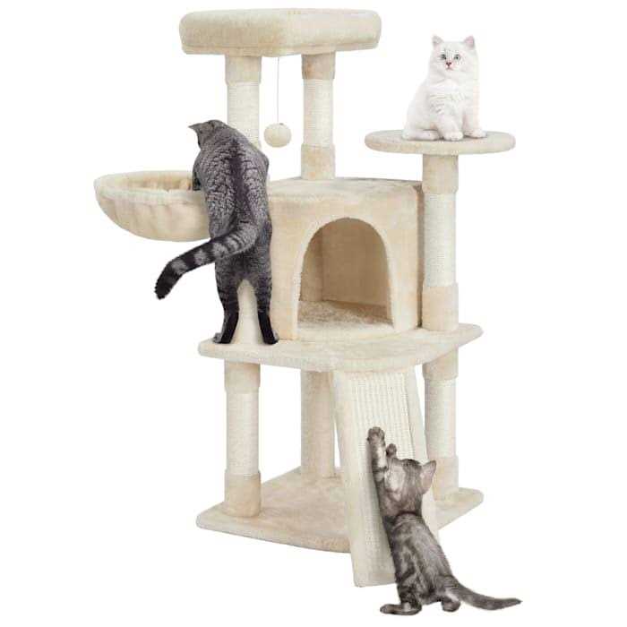 Plush Cat Tree Condo with Basket Z8329