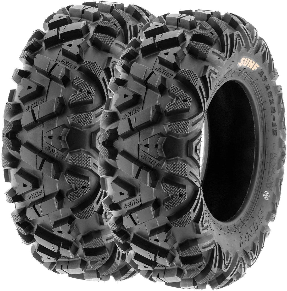 Set of 4 All-Terrain Tire Bundle 25x8-12 Front & 25x11-10 Rear 6 PR Tubeless K1338