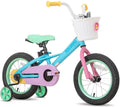 Rainbow Kids Bike with Basket, Training Wheels & Coaster Brake S80333