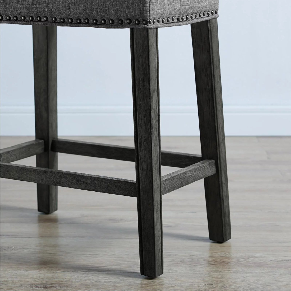 Gray Fabric Saddle Stool Set of 2 H4382