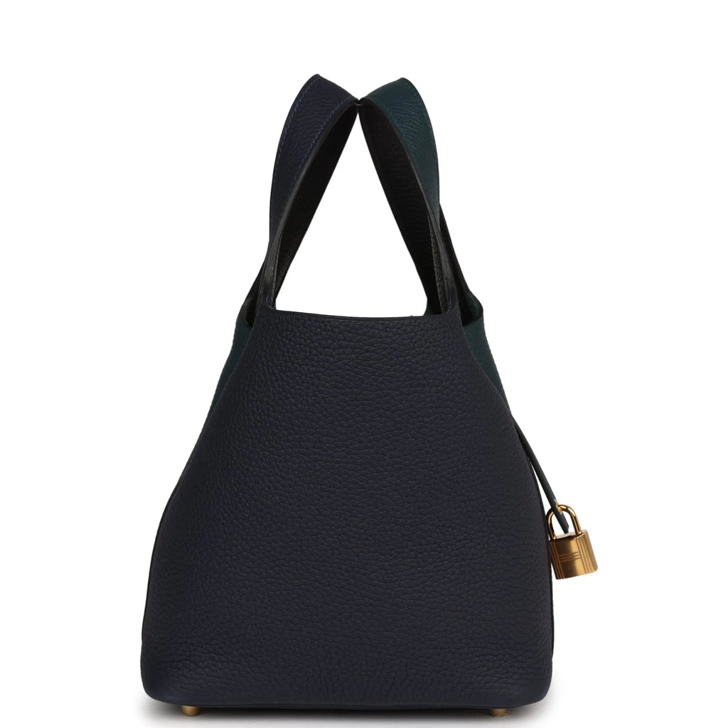 Bleu Nuit and Vert Cypress Clemence 18 Bag B883