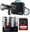 200Ws Strobe Light with 64GB SD Card and Backdrop Boards Bundle (3 Items) N46587