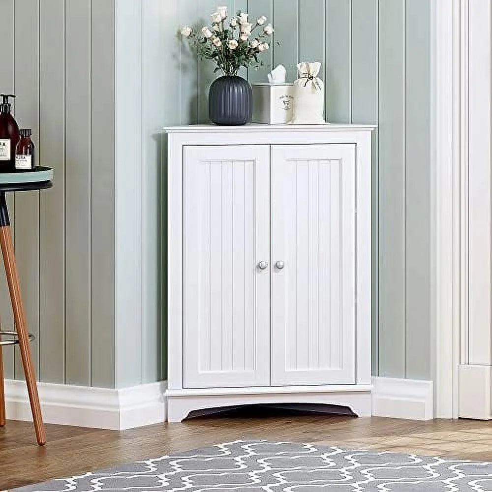 Espresso Corner Cabinet with Two Doors and Shelves Z94756