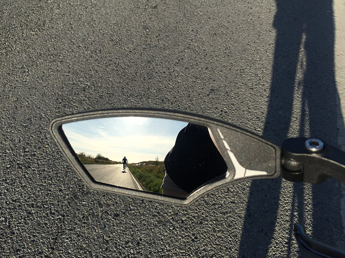 Handlebar Bike Mirror, HD, Blast-resistant, Glass Lens, Silver Left O55964