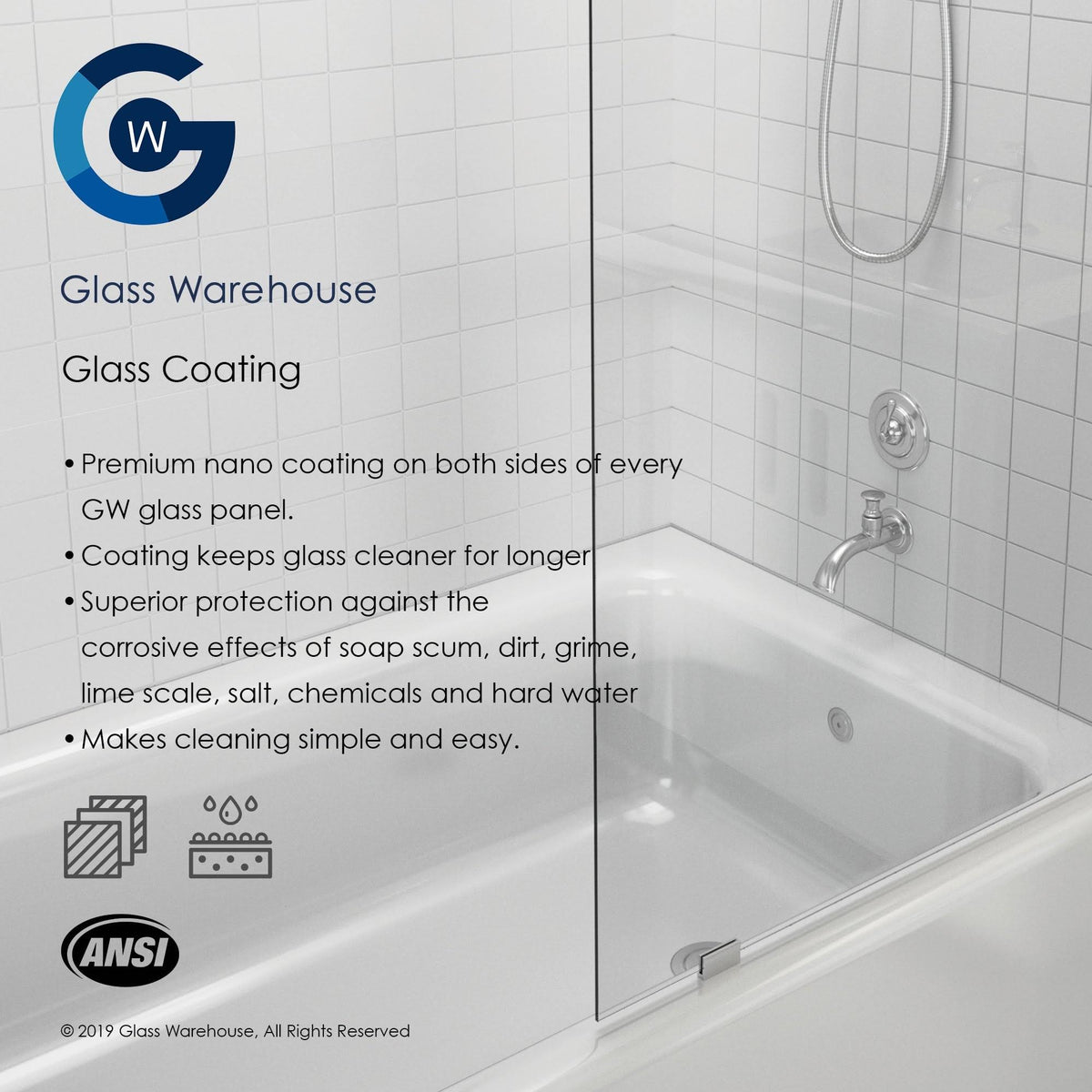 Frameless Shower Door, Brushed Nickel D9178