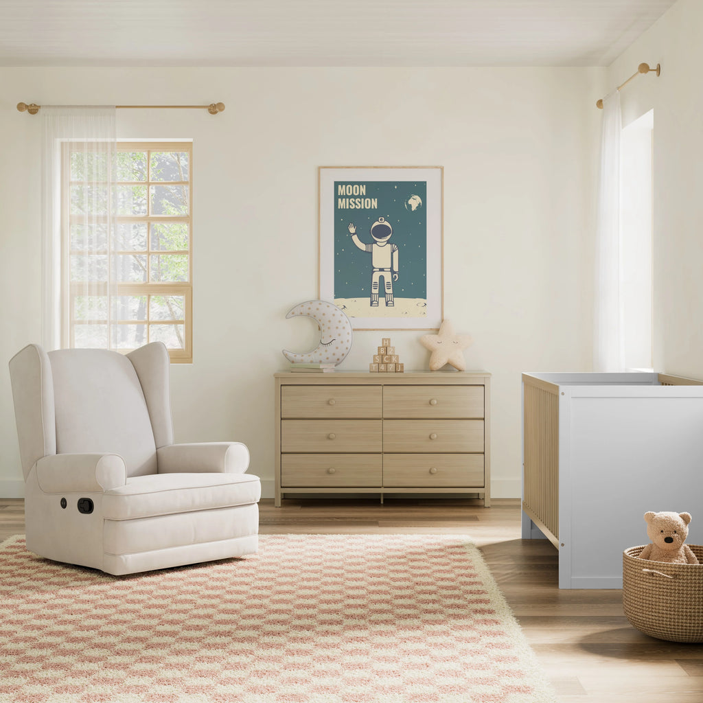 White 6 Drawer Double Dresser N15405