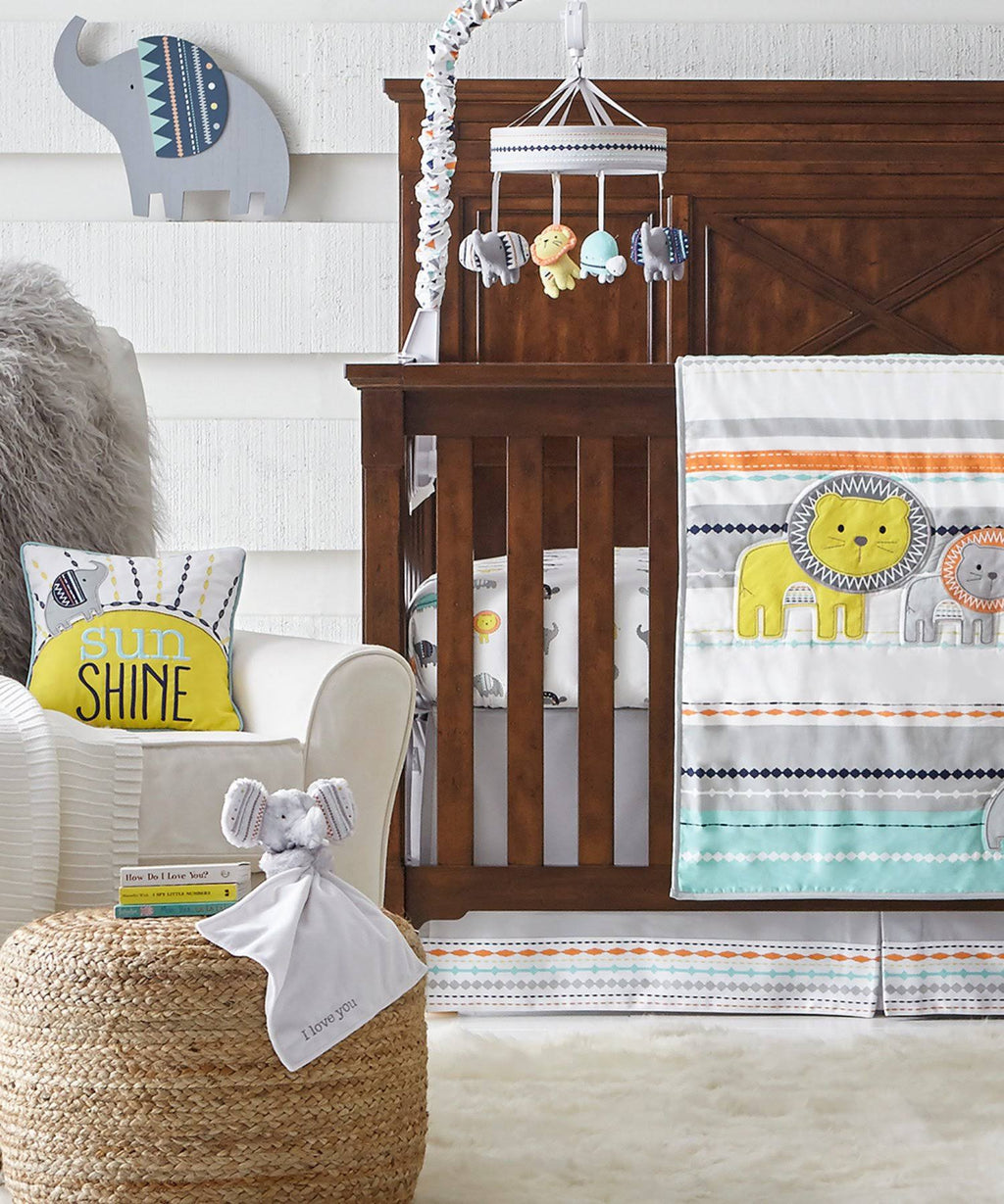 Grey and Turquoise Baby Crib Mobile C7506
