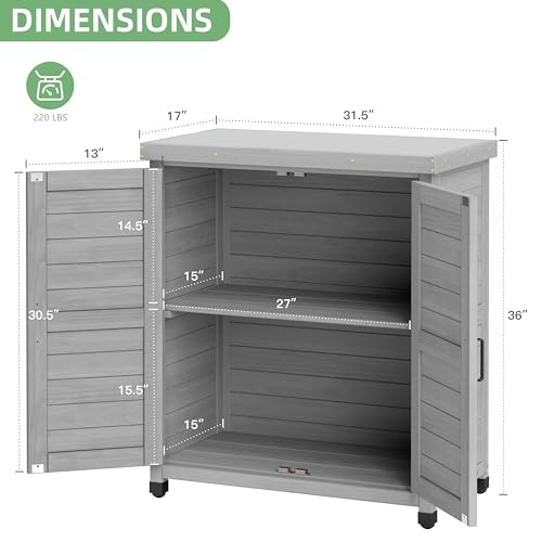 Potting Bench with Storage Cabinet and Metal Table Top M590
