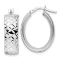 925 Sterling Silver Oval Hoop Earrings G44938