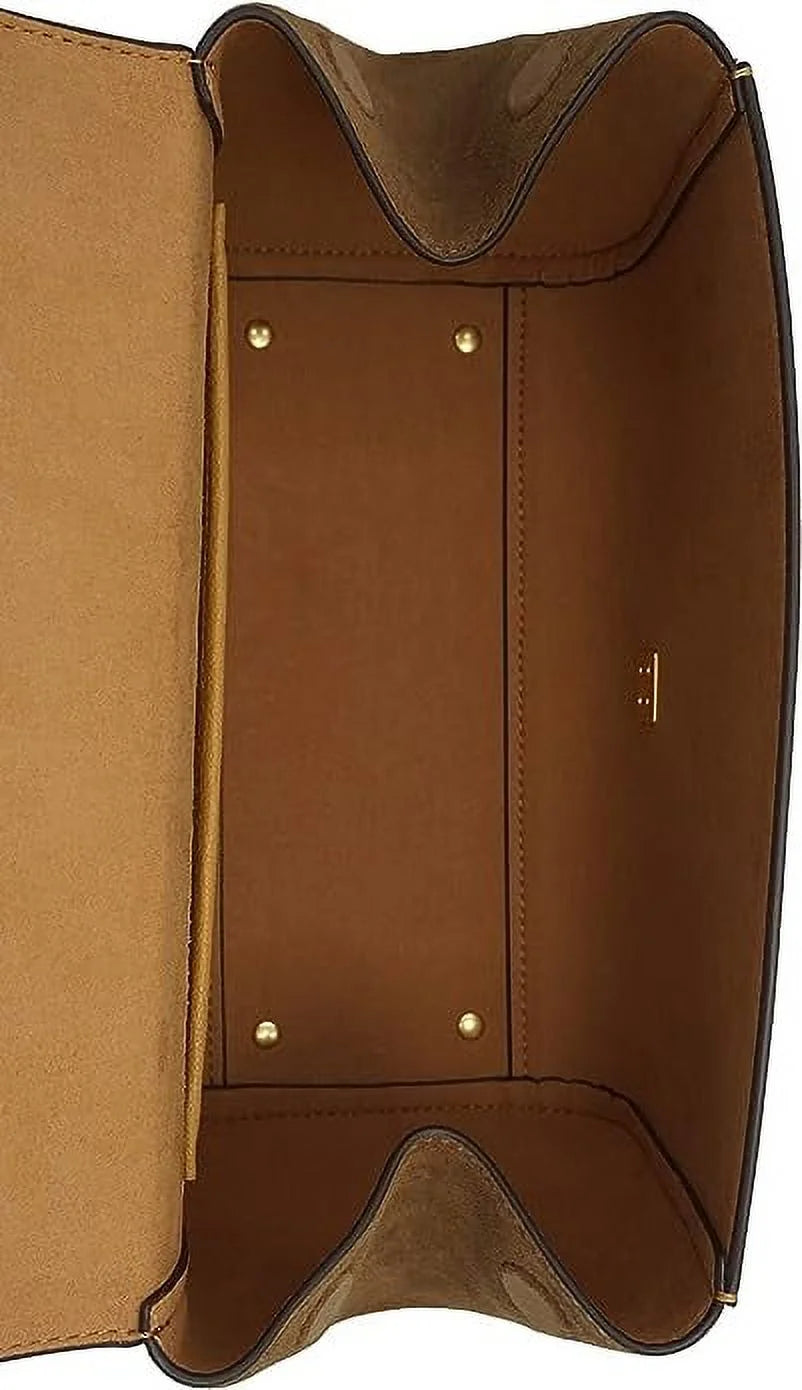 Brown Suede Leather Satchel Bag G486778