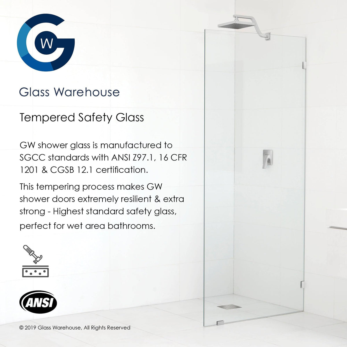 Frameless Shower Door, Brushed Nickel D9178