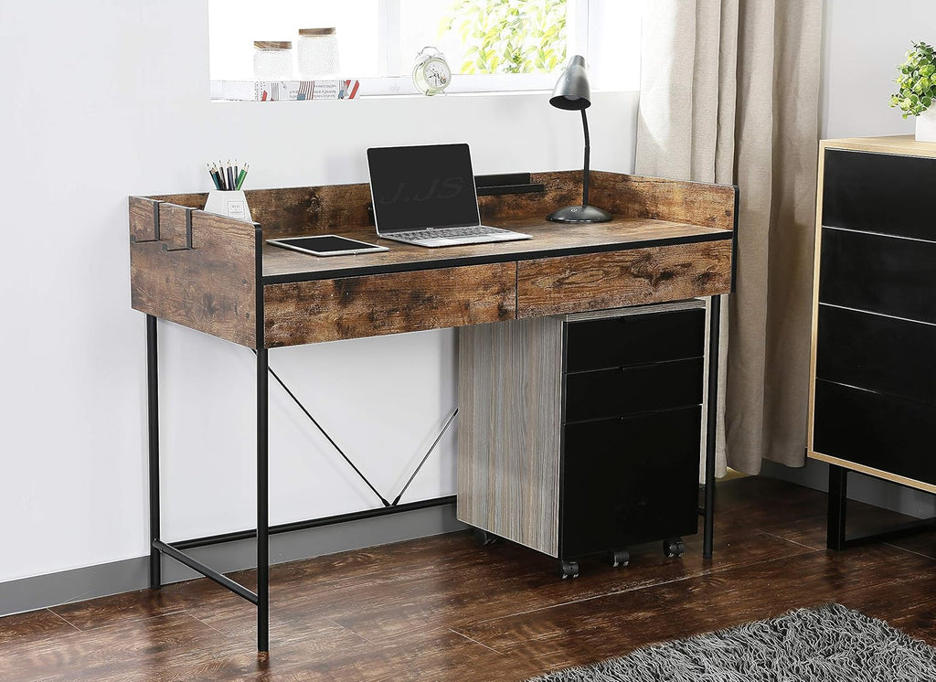 3 Drawer Rolling Wood File Cabinet with Locking Wheels, Black A212