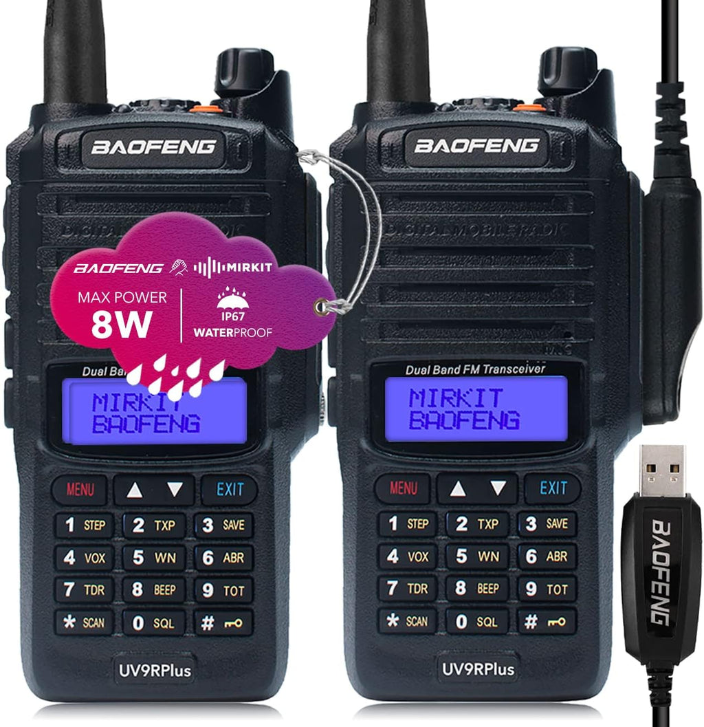 2pcs Waterproof Handheld Radio with USB Programming Cable & 2200mAh Battery Z6628
