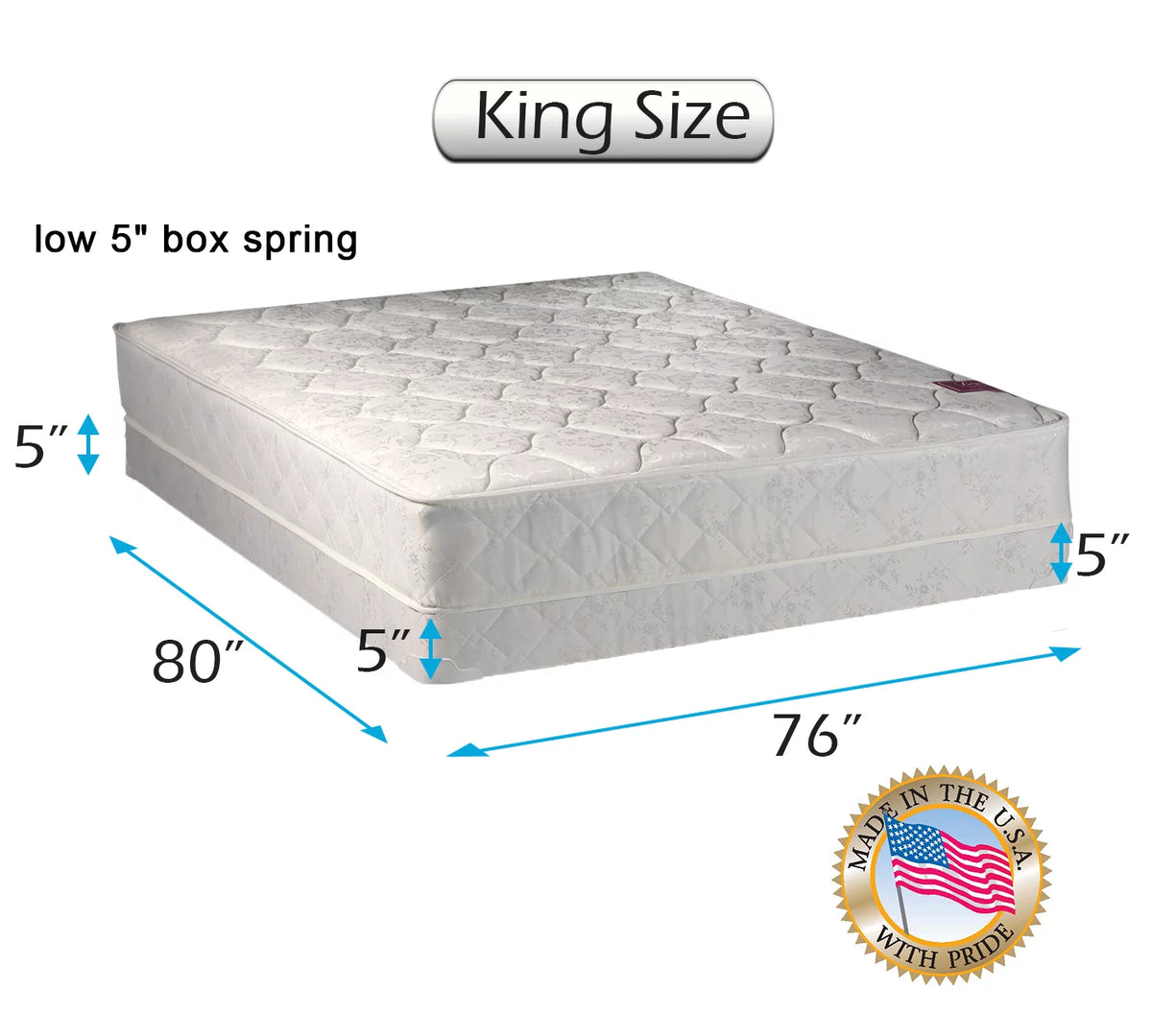King Size Mattress and Box Spring Set with Mattress Cover F86915