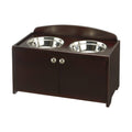Dark Brown Wooden Pet Feeder B270