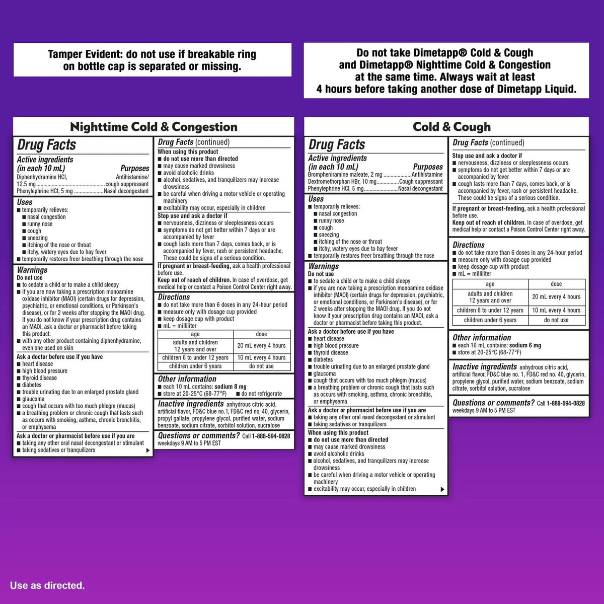 Grape Flavor Alcohol-Free Cold & Cough Medicine 4 oz Liquid Bottles H44198