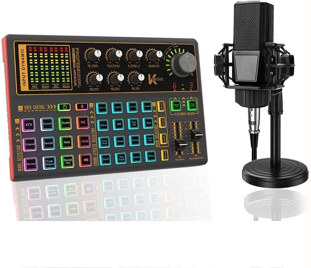 Pack of 2 Audio Interface with Audio Mixer and Live Sound Card S44006