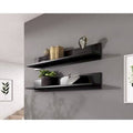 Black 2 Piece Bracket Shelf Set Z76362