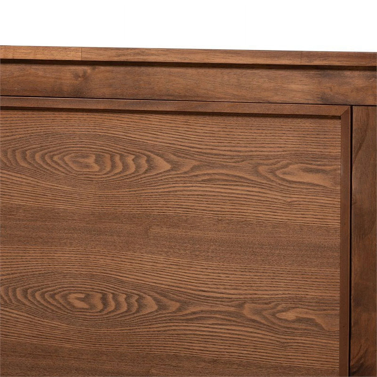 Queen Size Walnut Finished Wood Canopy Bed Q552
