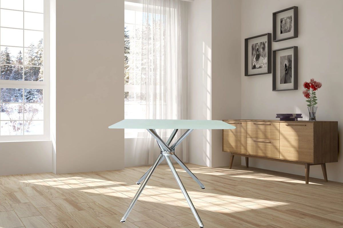 36" Square Frosted Tempered Glass Table N667549
