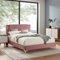 Dusty Rose Velvet Twin Platform Bed N5834