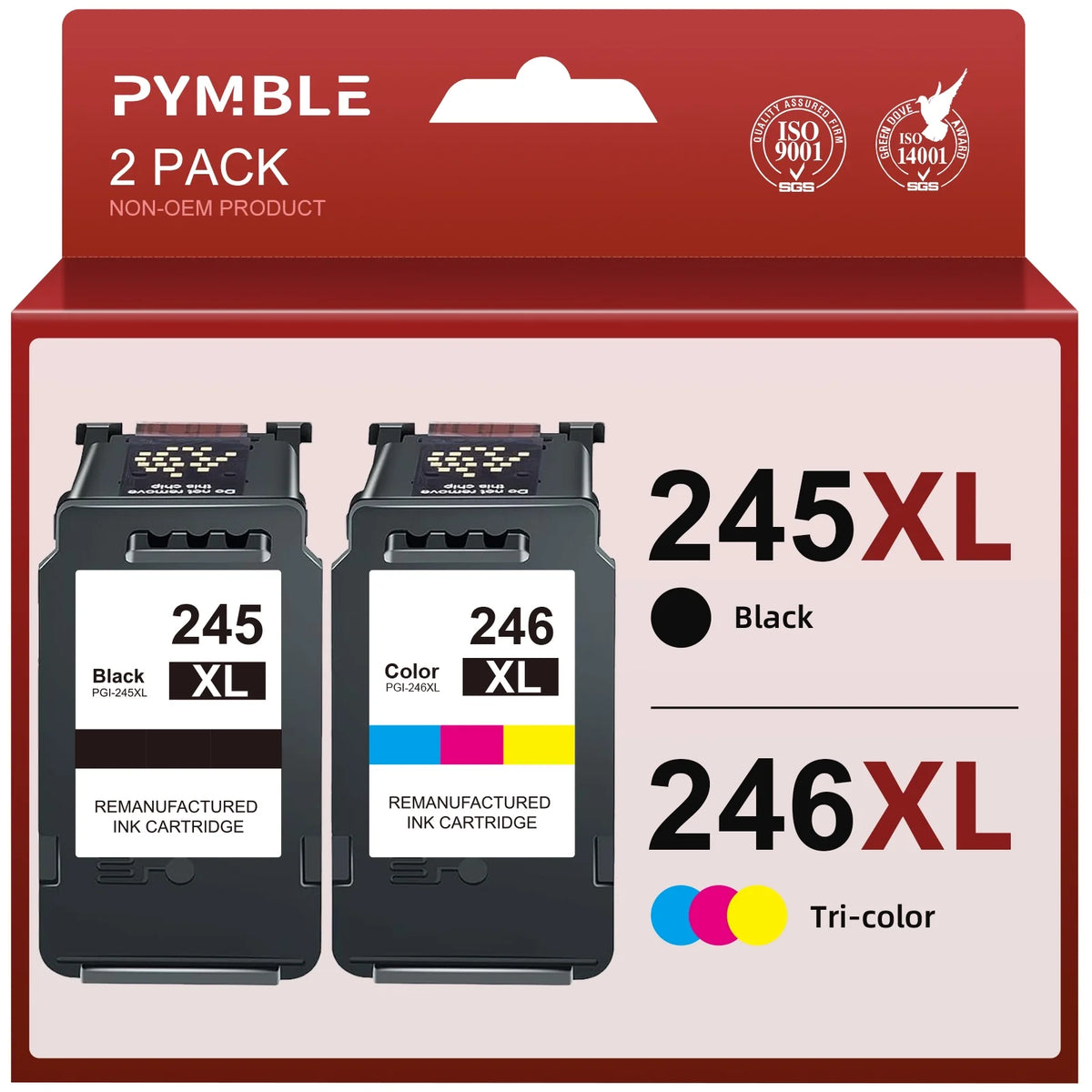 245XL Black Tri-Color Ink Cartridges 2-Pack M100703