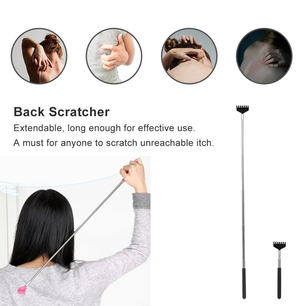 Telescopic Back Scratcher Massager Metal Extendable 5 Section Blue H969
