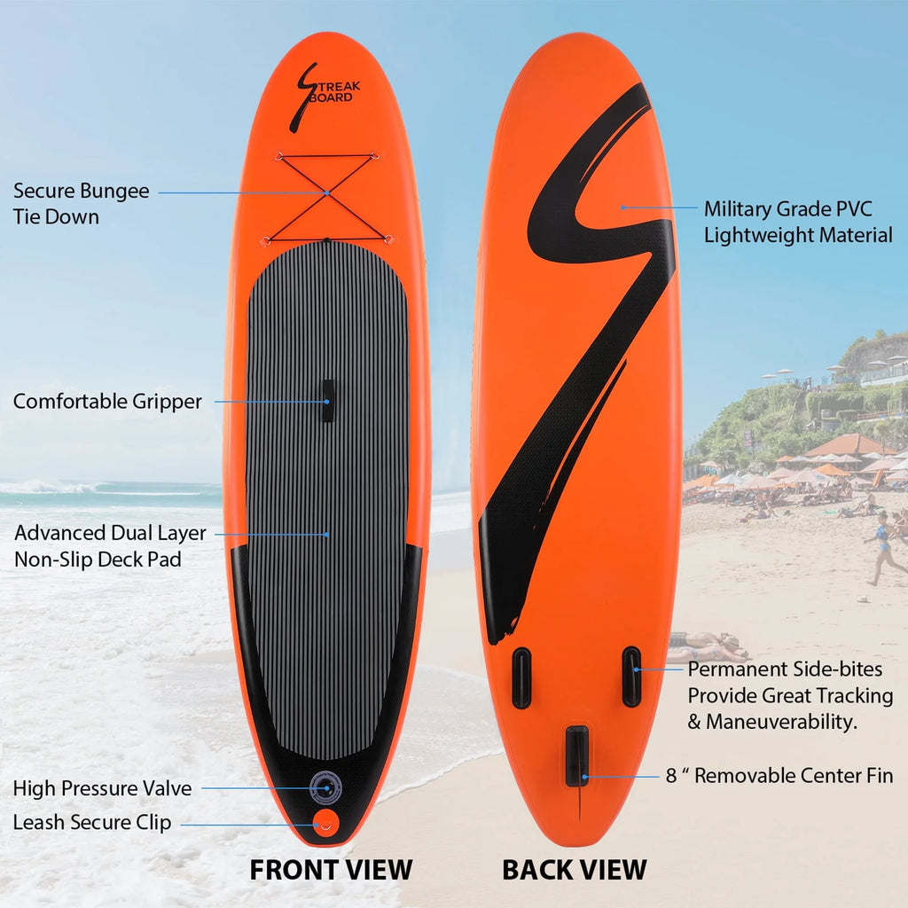 Inflatable Stand Up Paddle Board with Backpack, Leash, Paddle, Hand Pump & Repair Kit U445