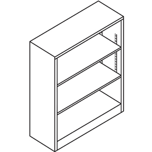 Metal Bookcase Three-Shelf Putty V21788