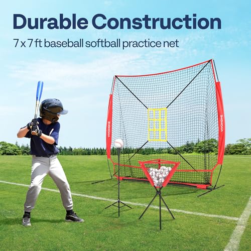 7 x 7 ft Baseball Softball Hitting Net with Carry Bag H7158