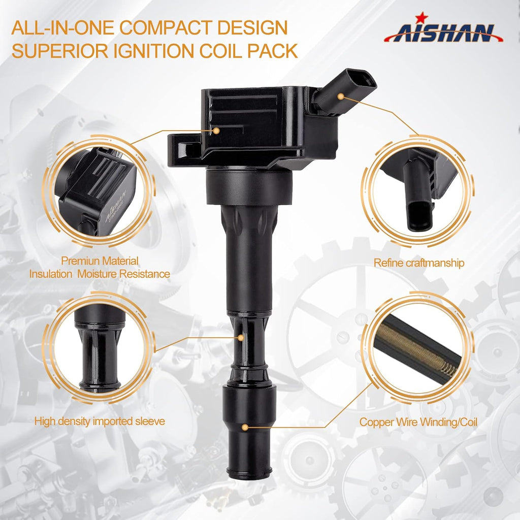 Set of 4 Ignition Coil Pack Compatible with Hyundai Elantra Sonata Kona Forte Optima 2.0L U46880